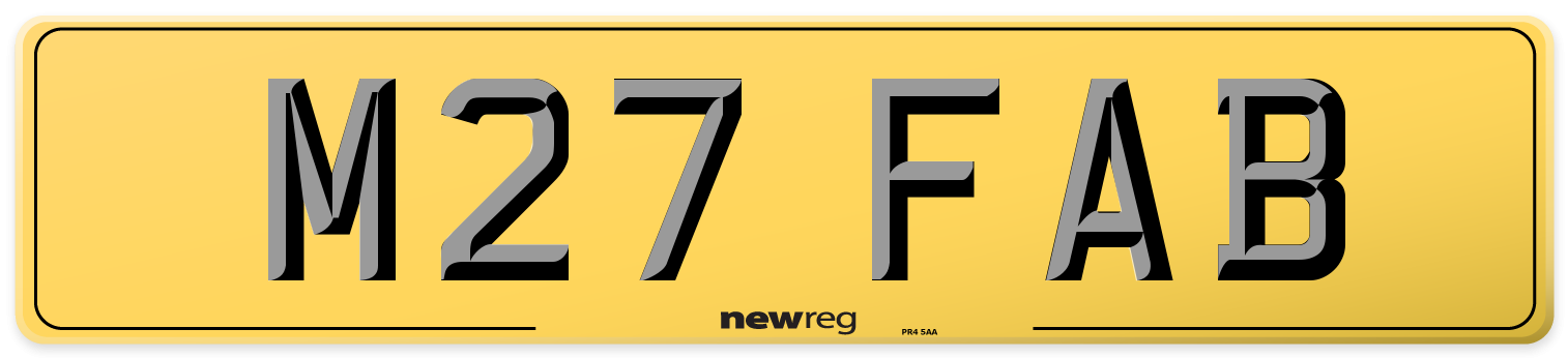 M27 FAB Rear Number Plate