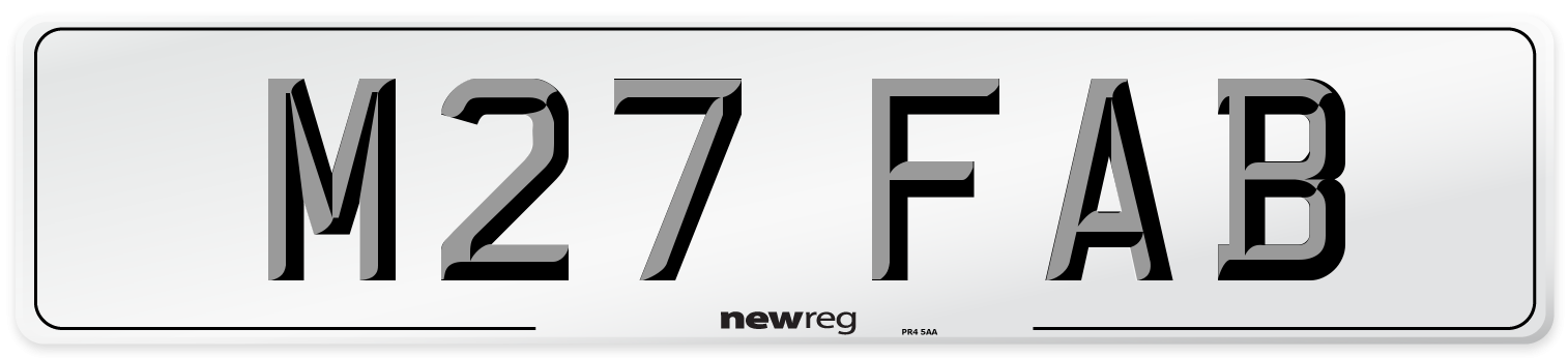 M27 FAB Front Number Plate