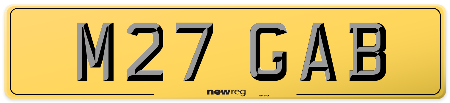 M27 GAB Rear Number Plate
