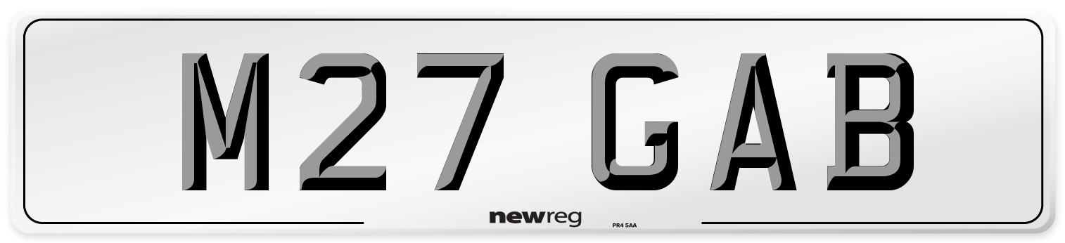 M27 GAB Front Number Plate