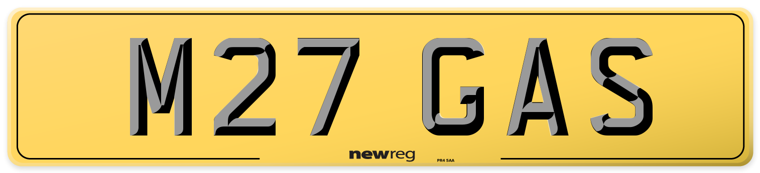 M27 GAS Rear Number Plate