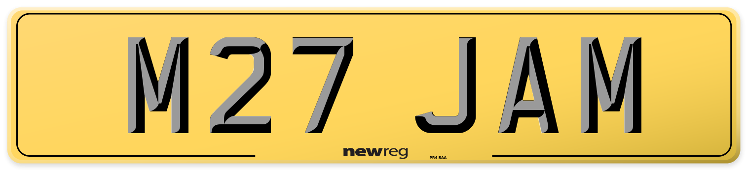 M27 JAM Rear Number Plate