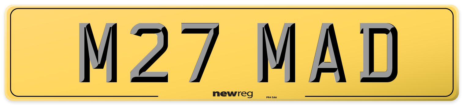 M27 MAD Rear Number Plate
