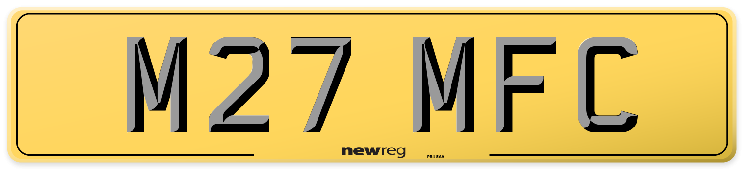 M27 MFC Rear Number Plate