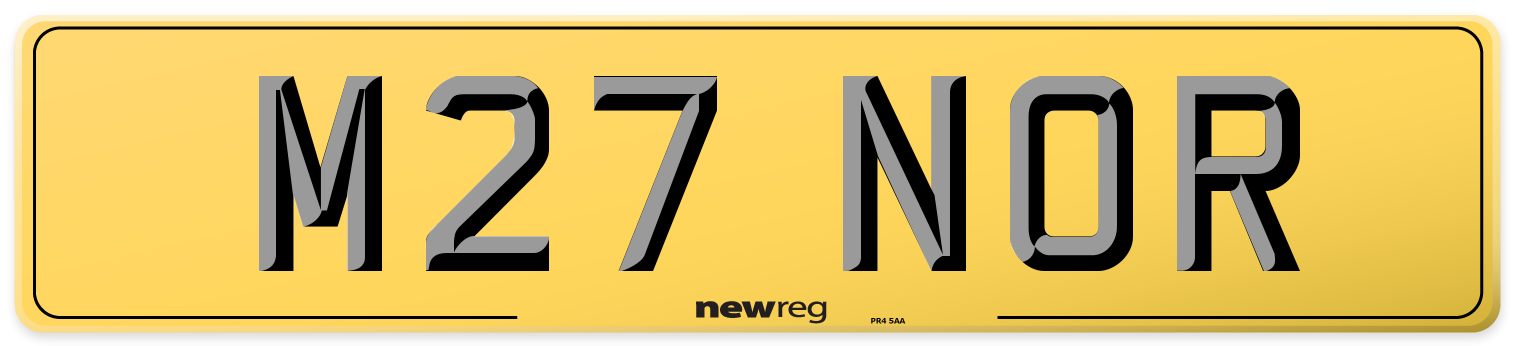 M27 NOR Rear Number Plate