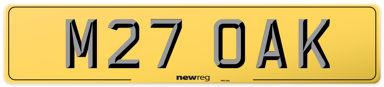 M27 OAK Rear Number Plate