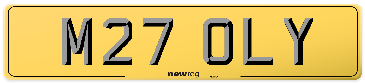 M27 OLY Rear Number Plate