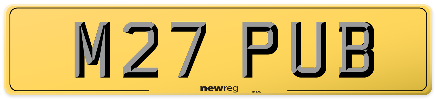 M27 PUB Rear Number Plate