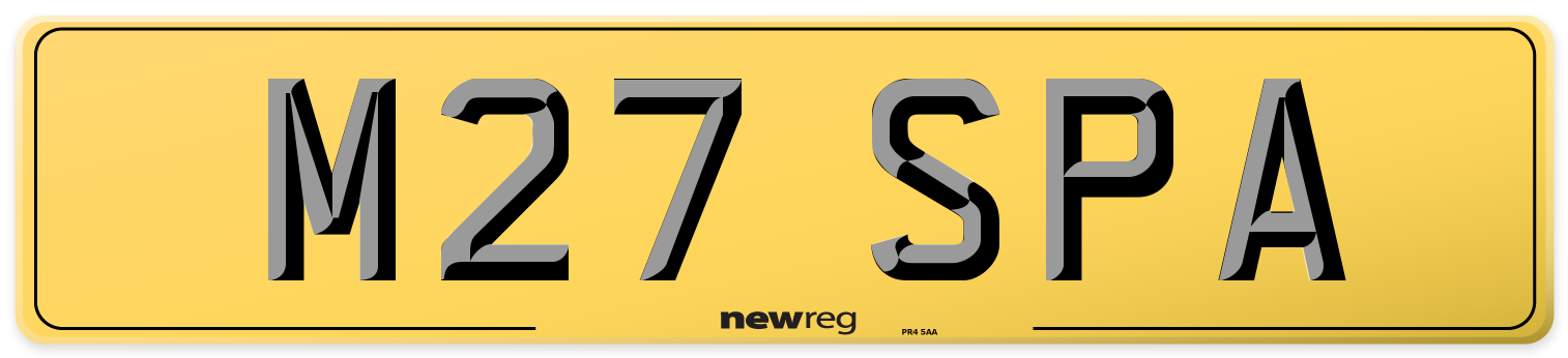 M27 SPA Rear Number Plate