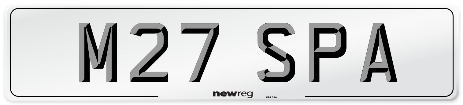 M27 SPA Front Number Plate