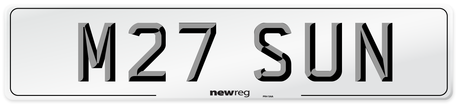 M27 SUN Front Number Plate