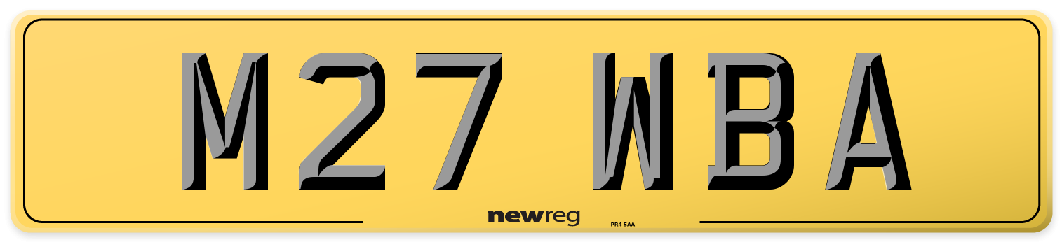 M27 WBA Rear Number Plate
