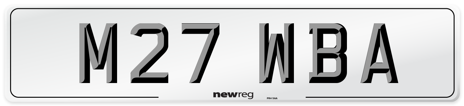M27 WBA Front Number Plate