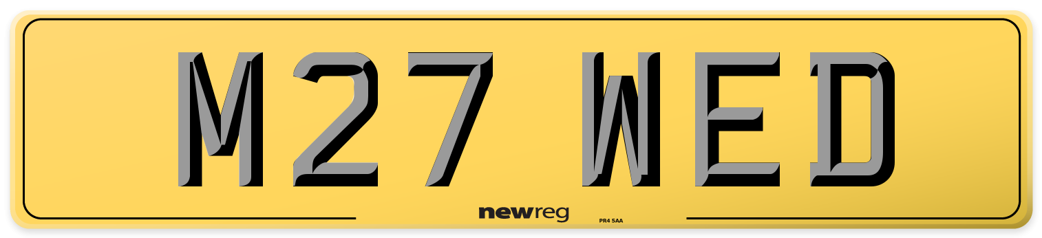 M27 WED Rear Number Plate
