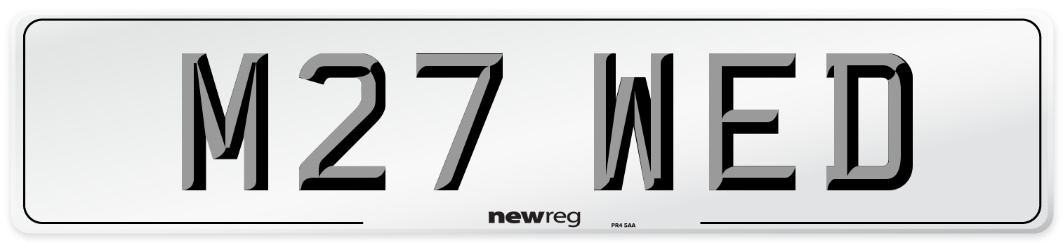 M27 WED Front Number Plate