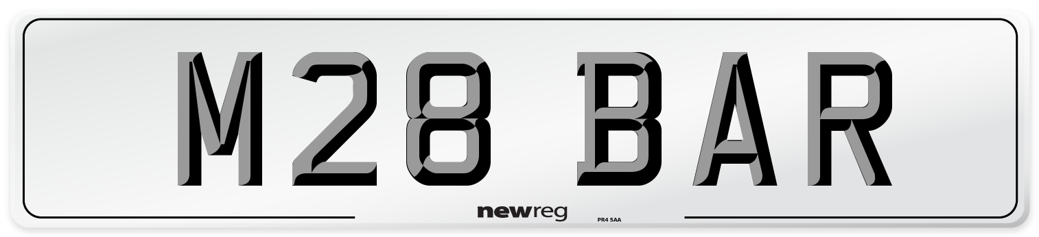 M28 BAR Front Number Plate