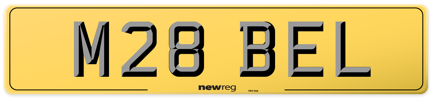 M28 BEL Rear Number Plate