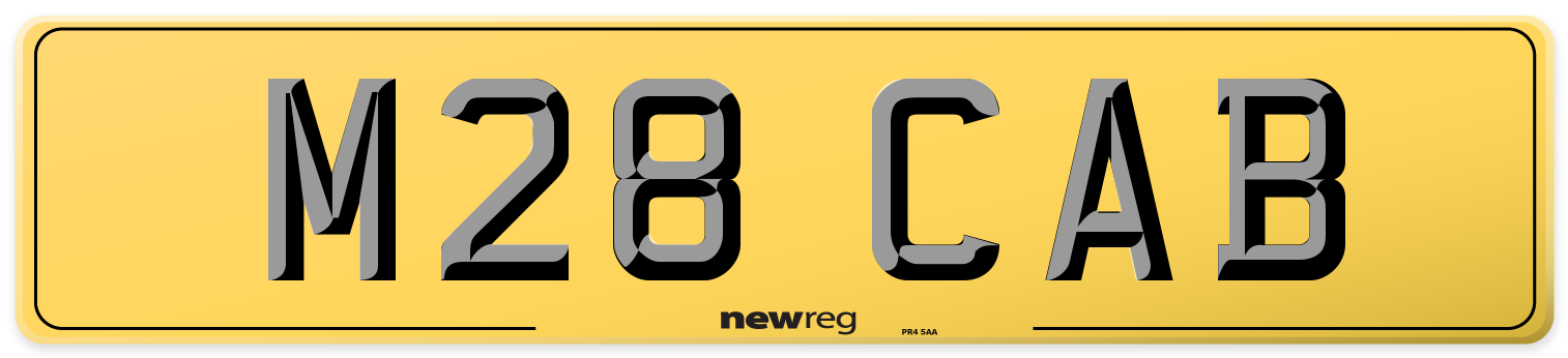 M28 CAB Rear Number Plate