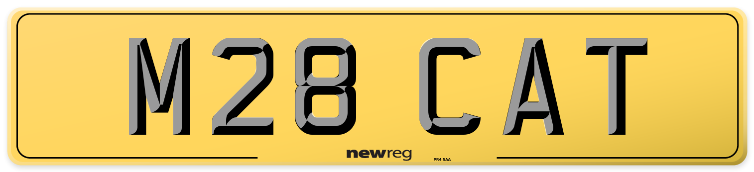 M28 CAT Rear Number Plate