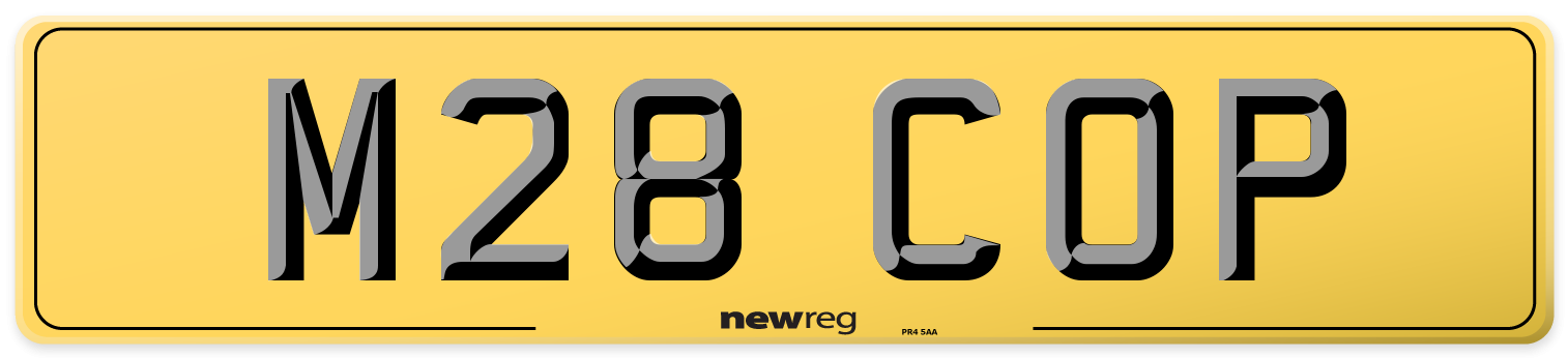 M28 COP Rear Number Plate