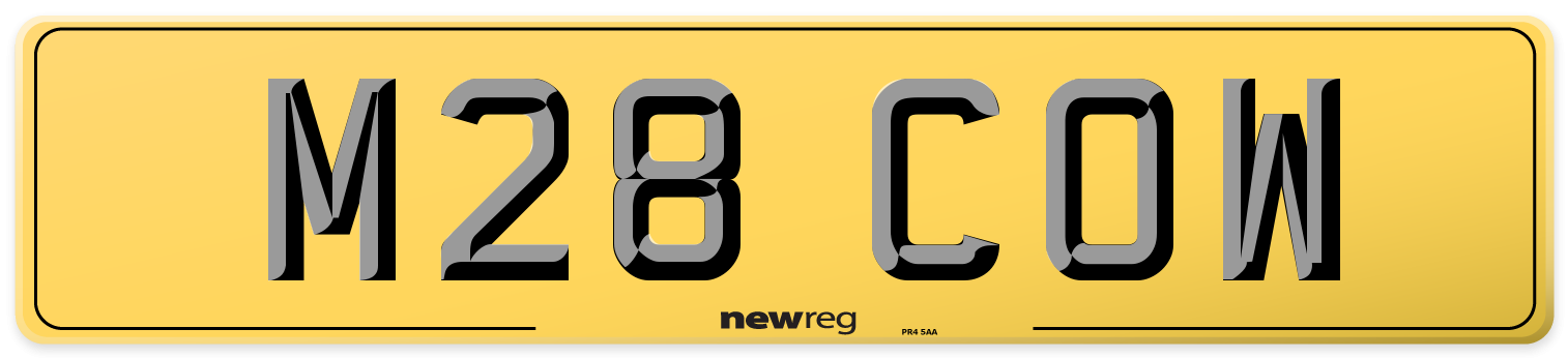 M28 COW Rear Number Plate