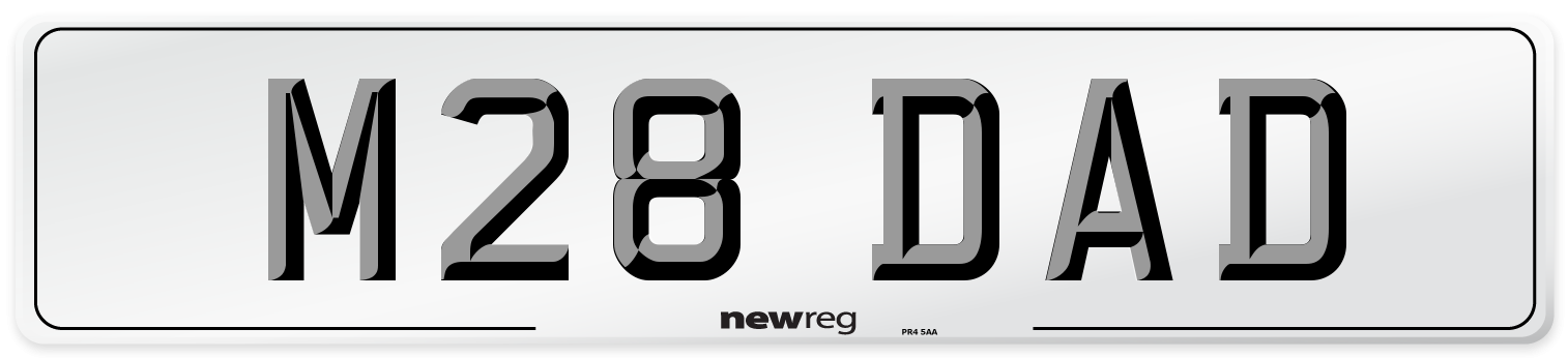 M28 DAD Front Number Plate