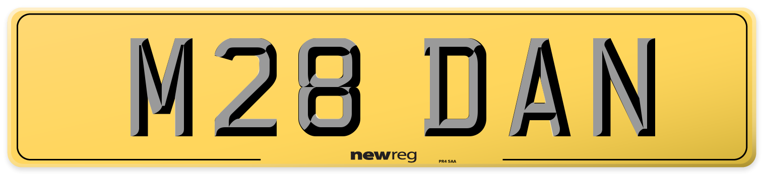 M28 DAN Rear Number Plate