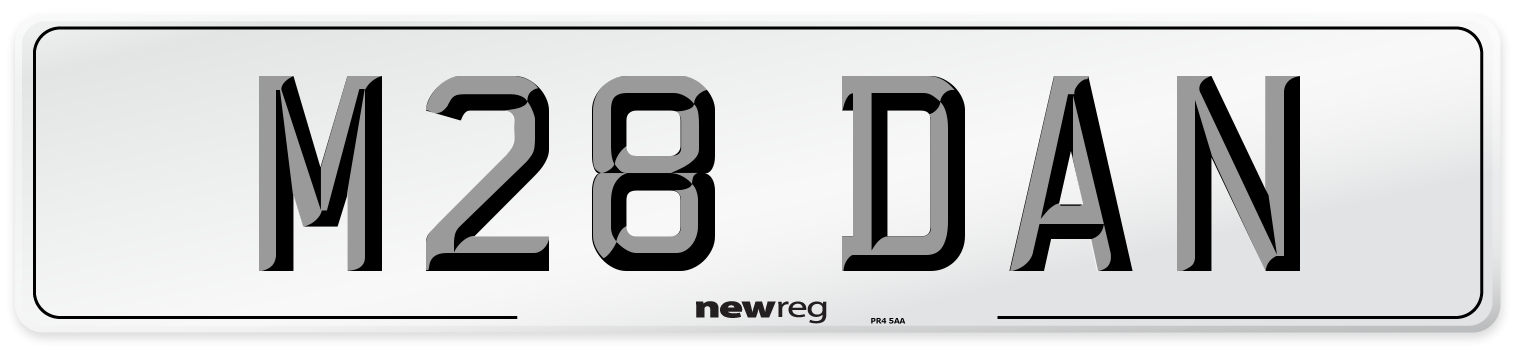 M28 DAN Front Number Plate