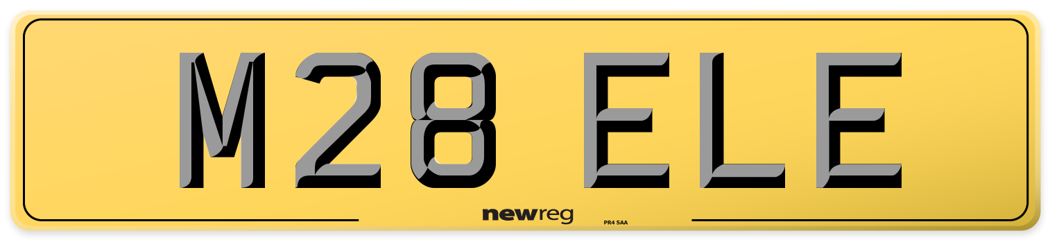 M28 ELE Rear Number Plate