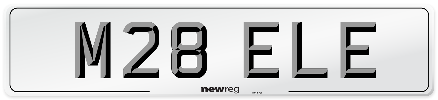 M28 ELE Front Number Plate