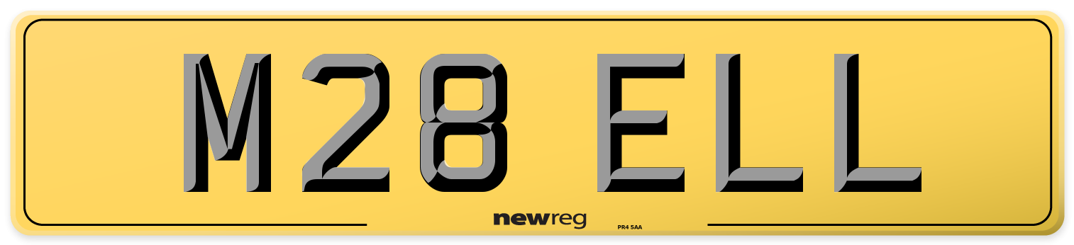 M28 ELL Rear Number Plate