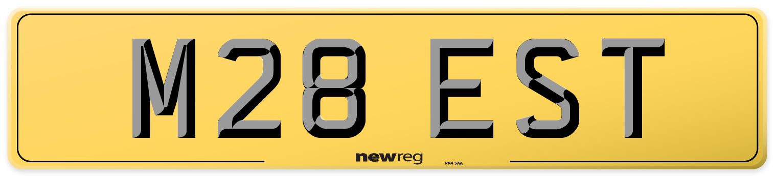 M28 EST Rear Number Plate
