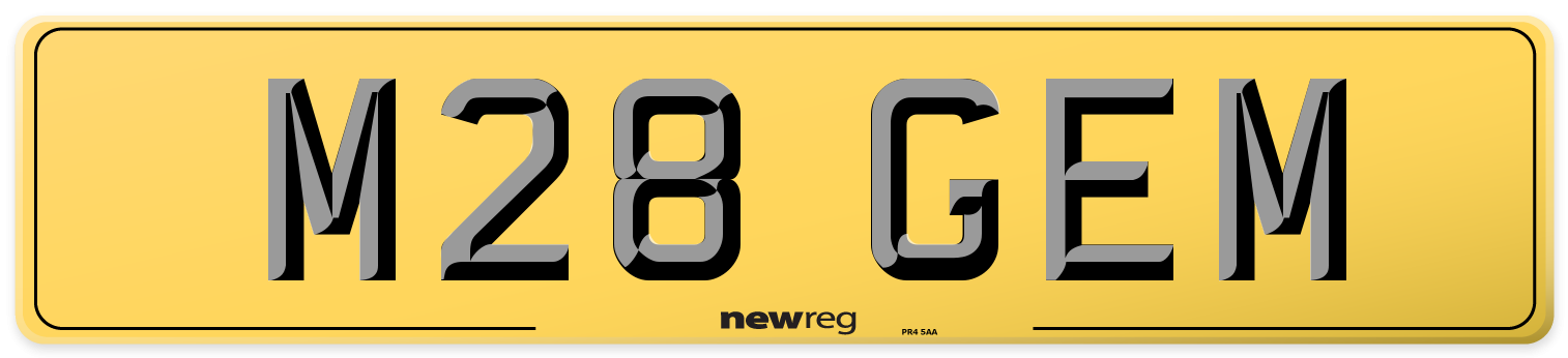 M28 GEM Rear Number Plate