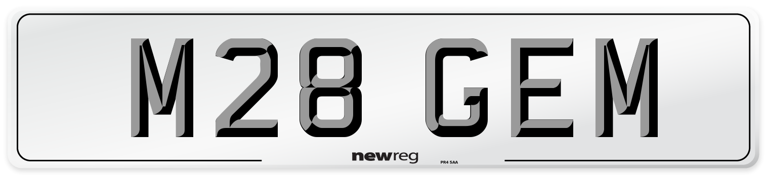 M28 GEM Front Number Plate