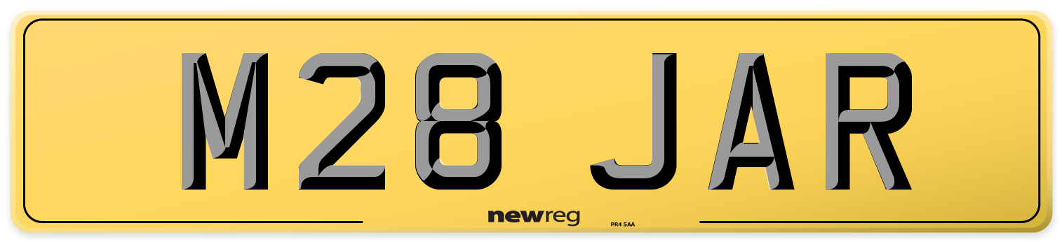 M28 JAR Rear Number Plate