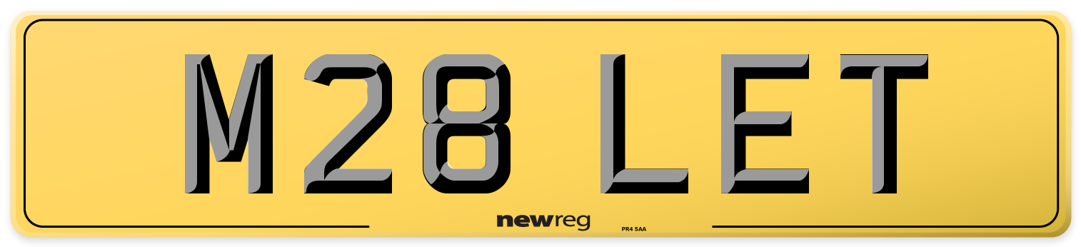 M28 LET Rear Number Plate
