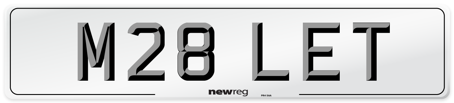 M28 LET Front Number Plate