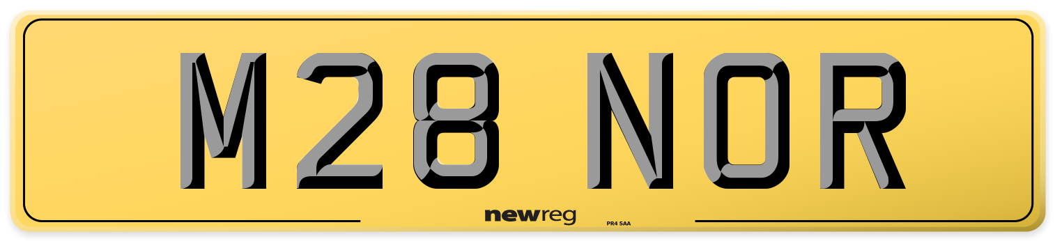 M28 NOR Rear Number Plate
