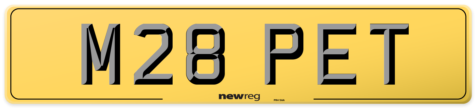 M28 PET Rear Number Plate