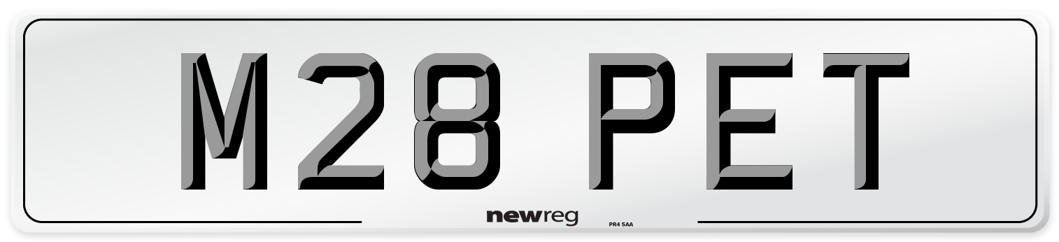 M28 PET Front Number Plate