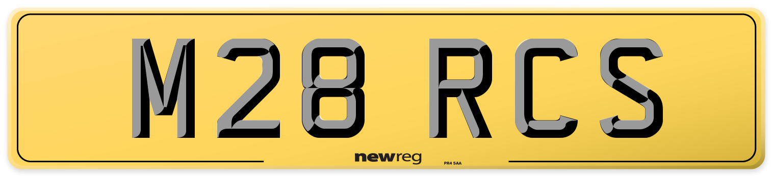 M28 RCS Rear Number Plate