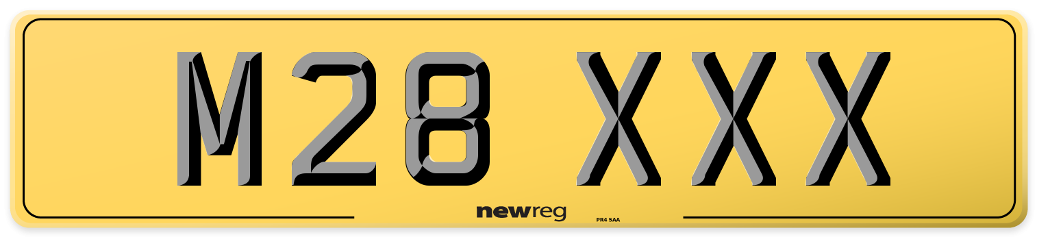 M28 XXX Rear Number Plate