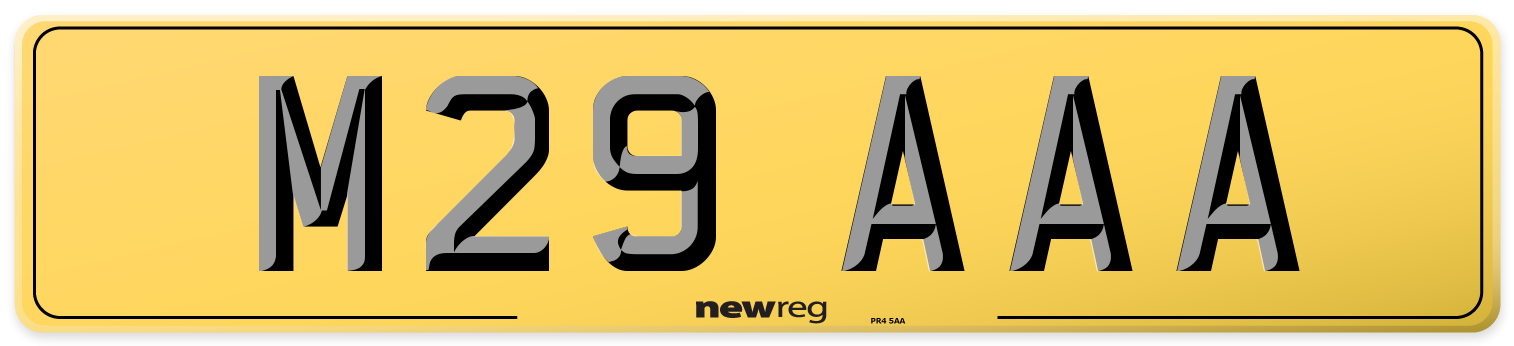 M29 AAA Rear Number Plate