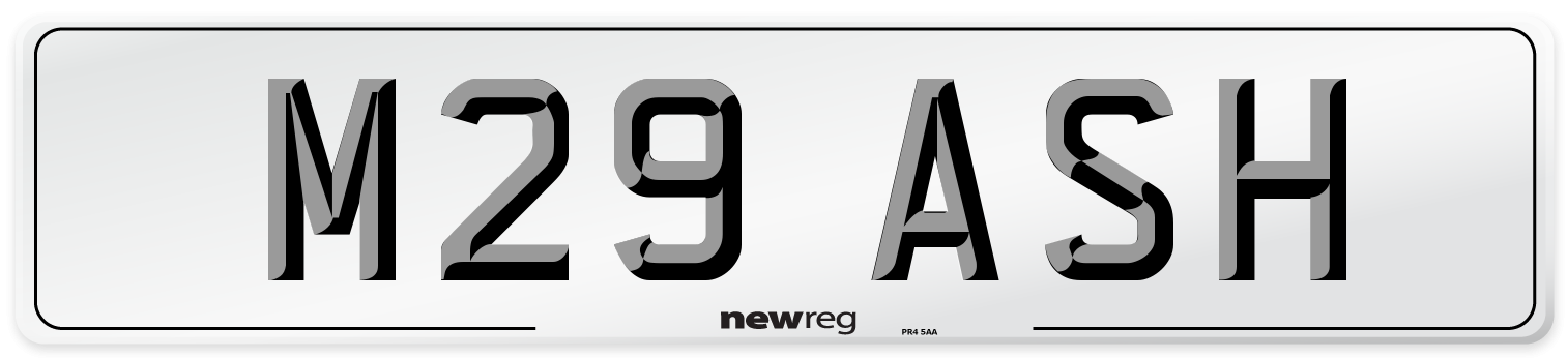 M29 ASH Front Number Plate