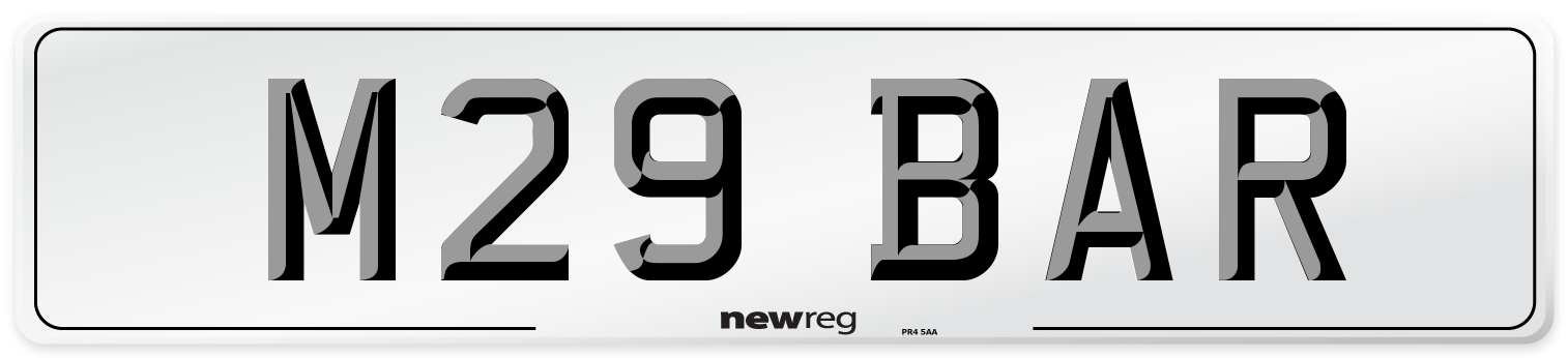 M29 BAR Front Number Plate