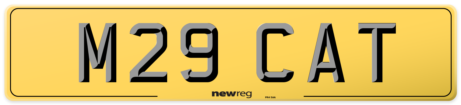 M29 CAT Rear Number Plate