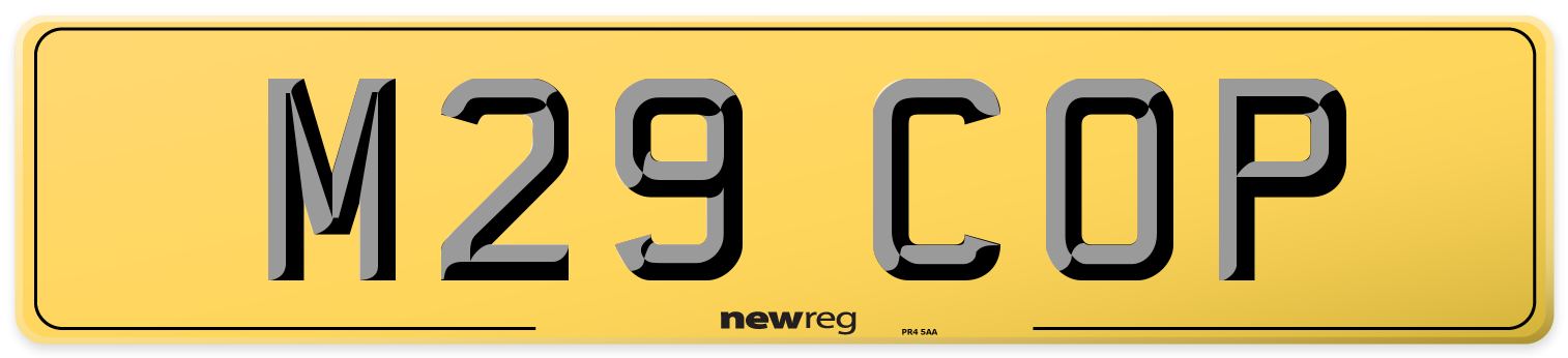 M29 COP Rear Number Plate
