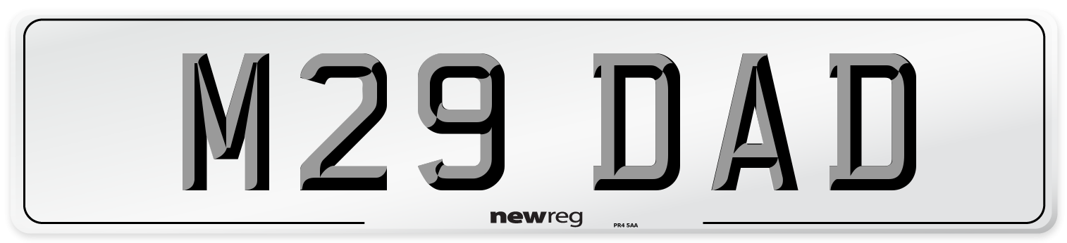 M29 DAD Front Number Plate