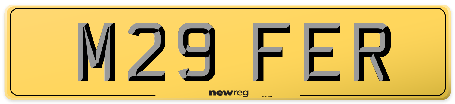 M29 FER Rear Number Plate