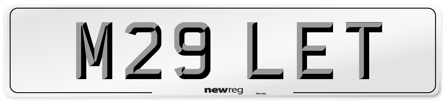 M29 LET Front Number Plate
